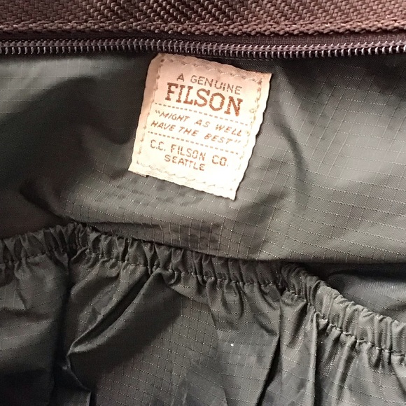 Genuine Filson Accessory Bag Clutch Style Waxed Cotton Twill with Leather Trim - Picture 10 of 12